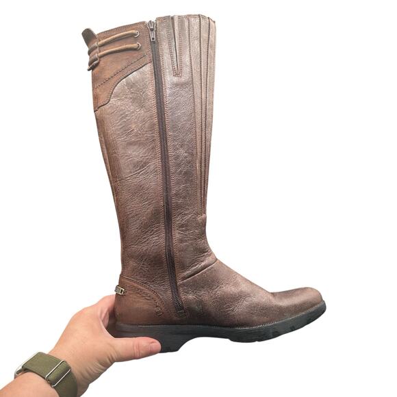 Merrell Vera Peak Espresso Leather Riding Boots Women’s 7 Brown Tall Zip - Picture 5 of 14